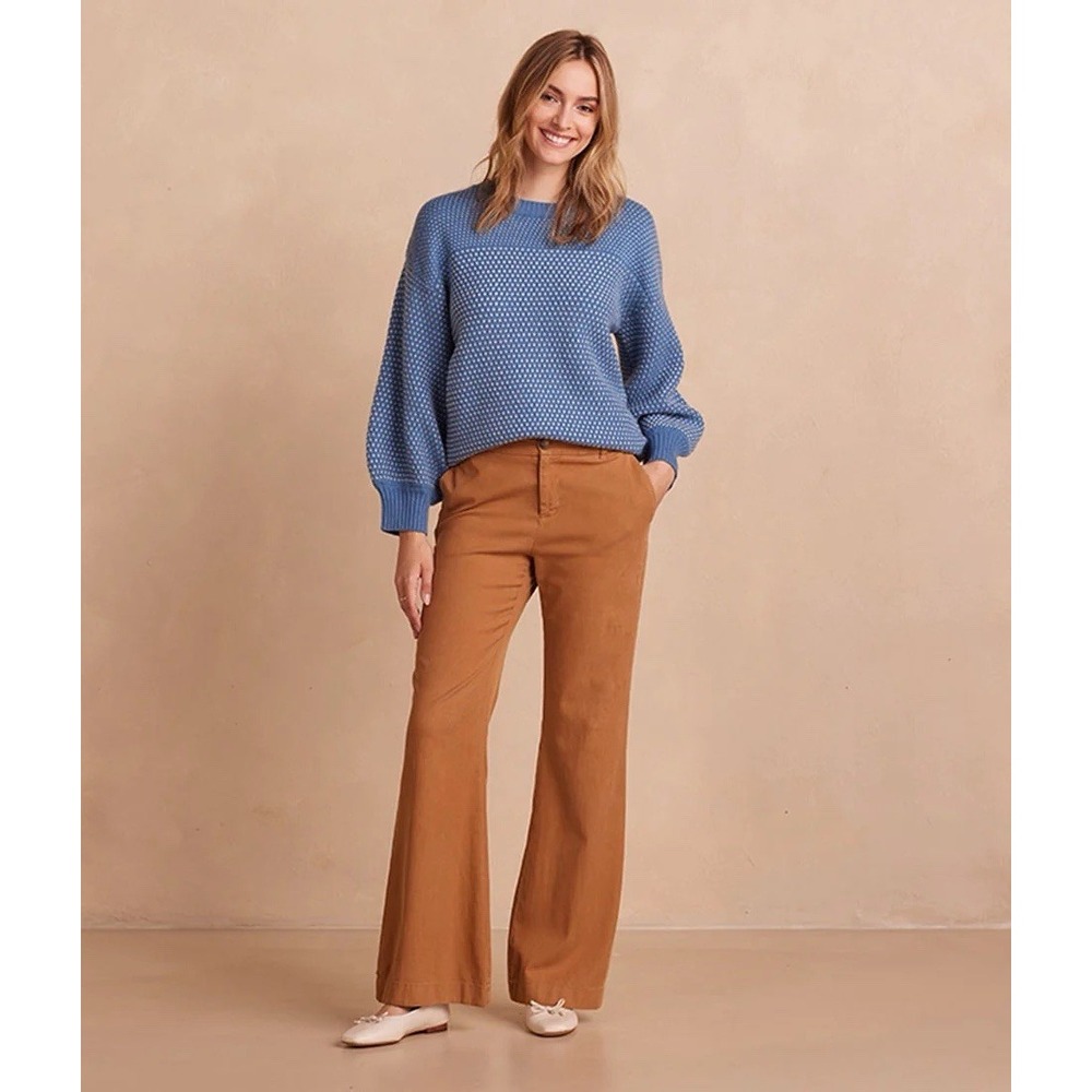 Summersalt Easy High Waisted Flare Pants Tencel Organic Cotton Sz 6 Preppy $95